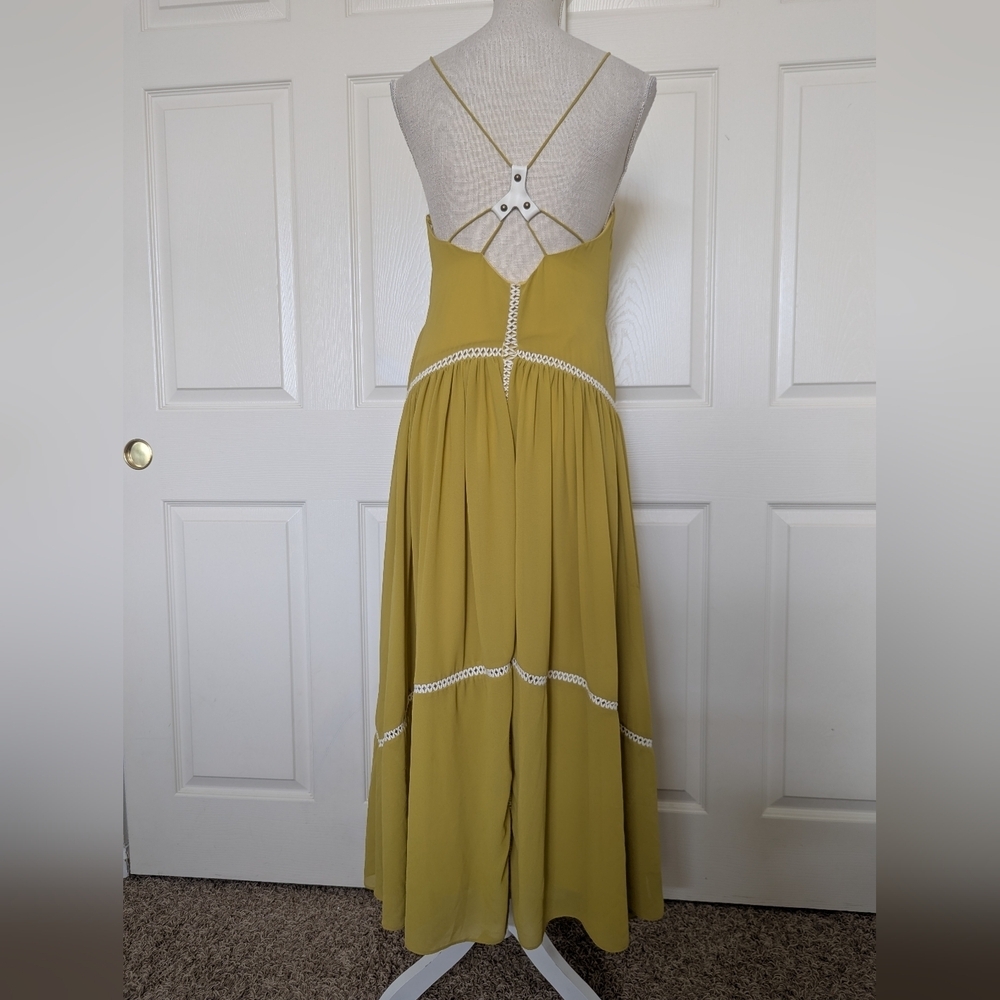 Ixiah Mustard Maxi Dress with Lace Accents - Picture 5 of 10